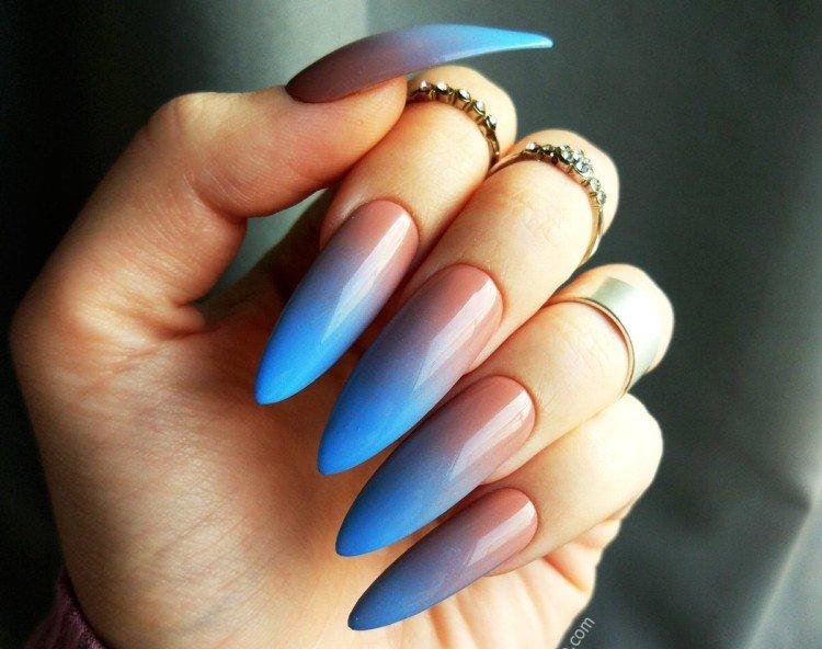 Градиентный маникюр на длинные ногти