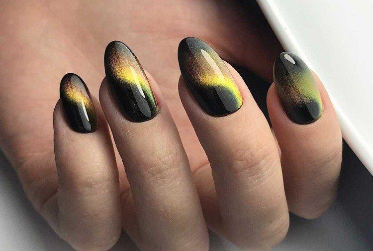 Кошачий глаз на овальные ногти