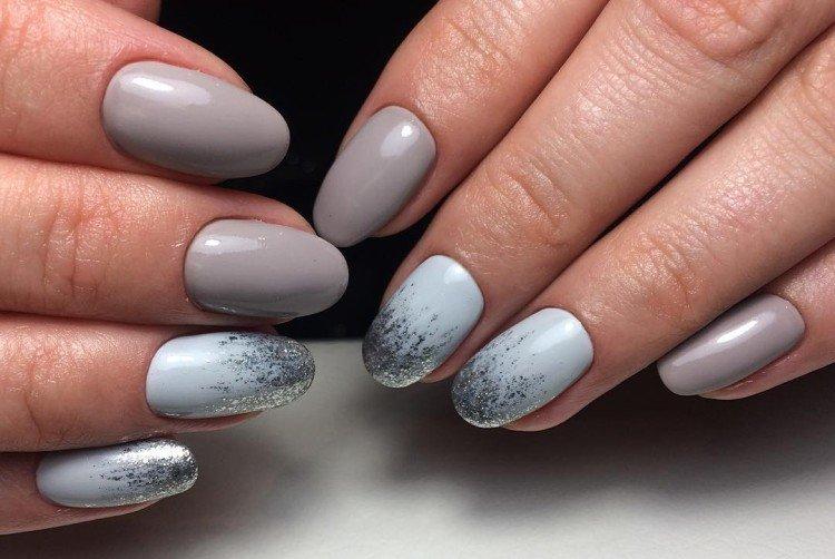 Серый маникюр