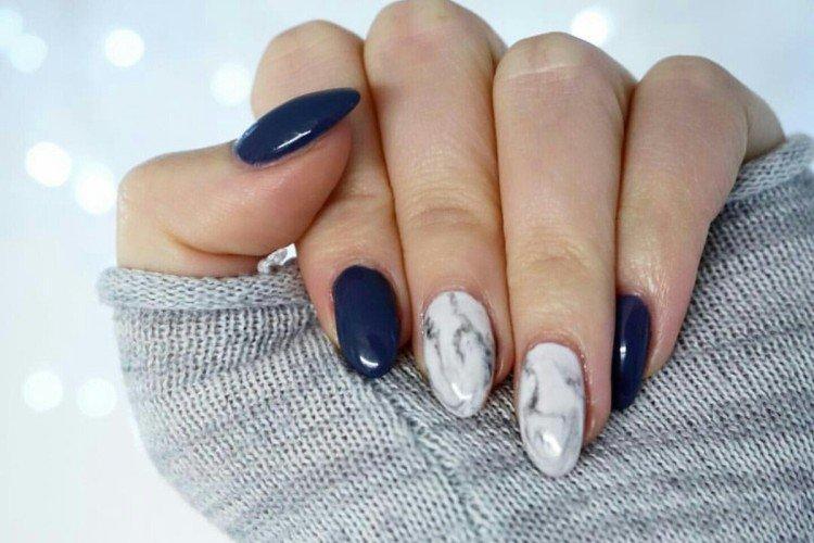 Мраморный маникюр