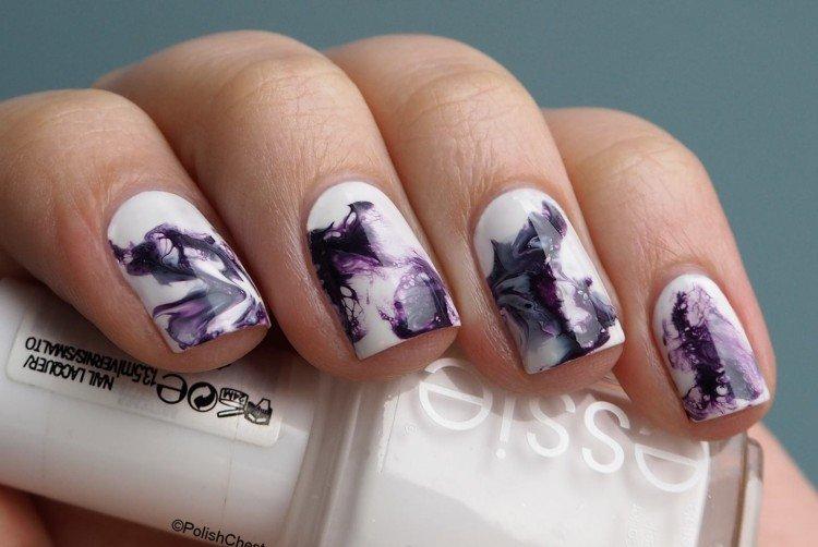 Маникюр с акварельными каплями