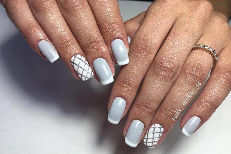 Французский серый маникюр