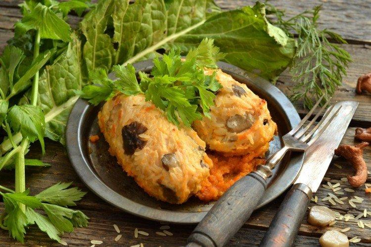 Ленивые голубцы с грибами