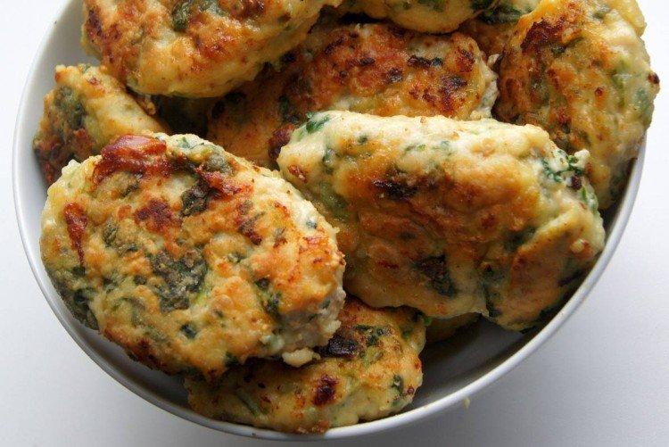 Картофельные котлеты со шпинатом