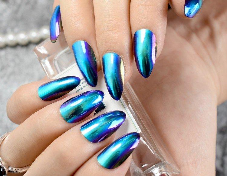 Маникюр металлик