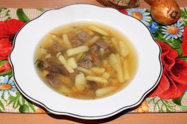 Рисовый суп с печенью