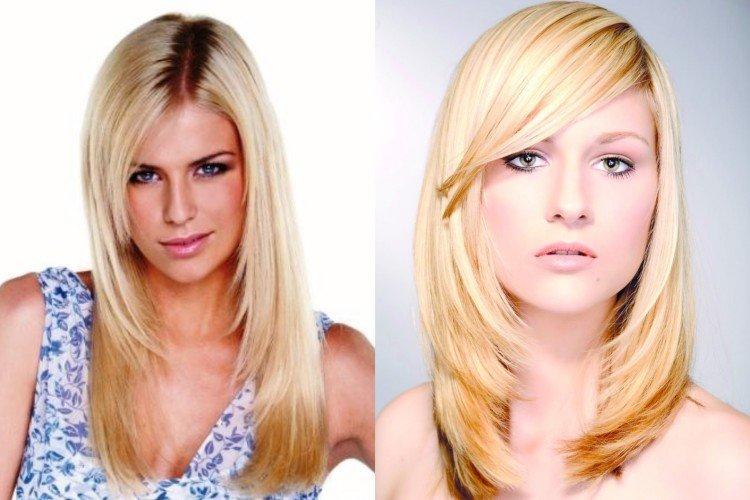 Лесенка на прямых прядях