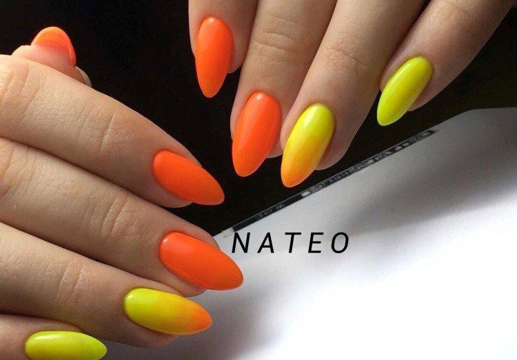 Желто-оранжевый маникюр