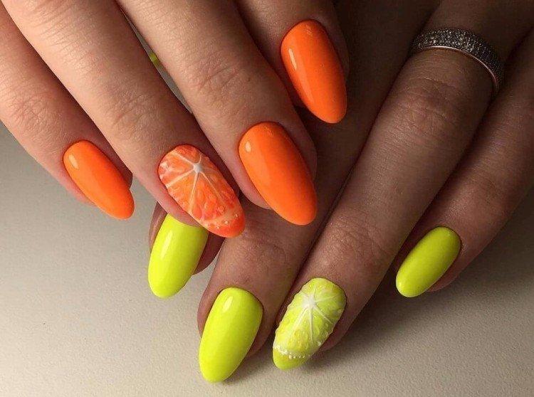 Оранжевый маникюр