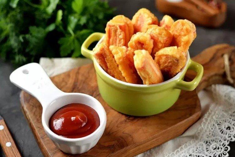 Крабовые палочки с рисом в кляре
