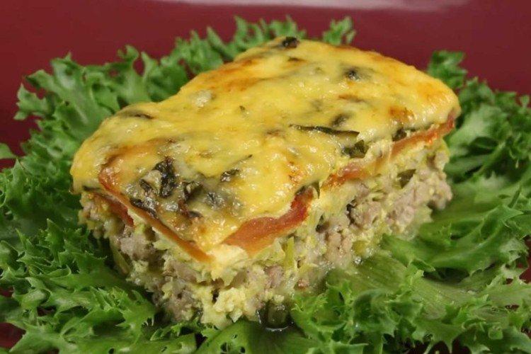 Овощная запеканка с фаршем