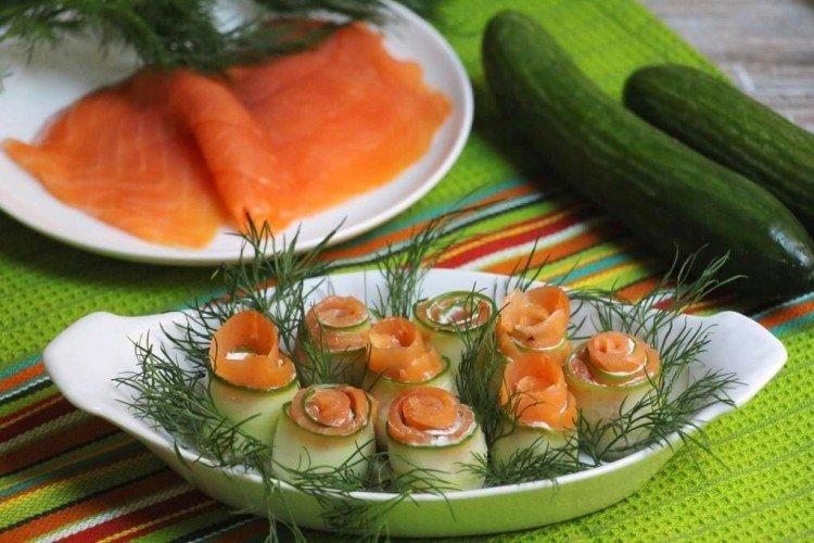 Закуска с красной рыбой