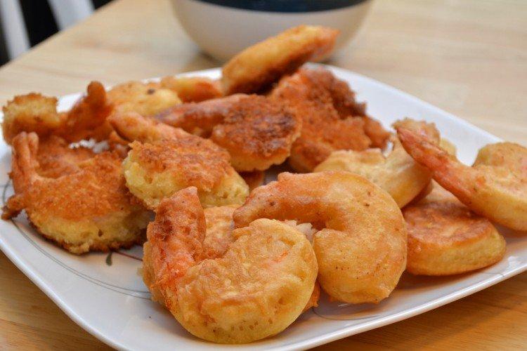 Креветки в винном кляре