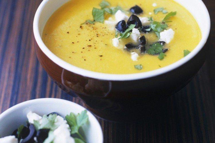 Суп с сыром фета