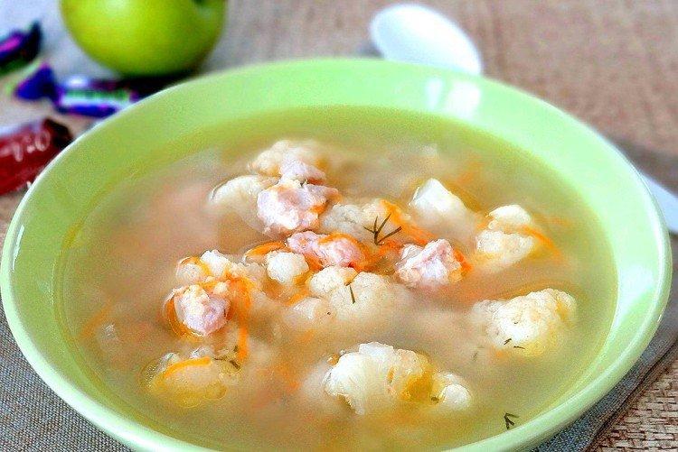 Куриный суп с цветной капустой