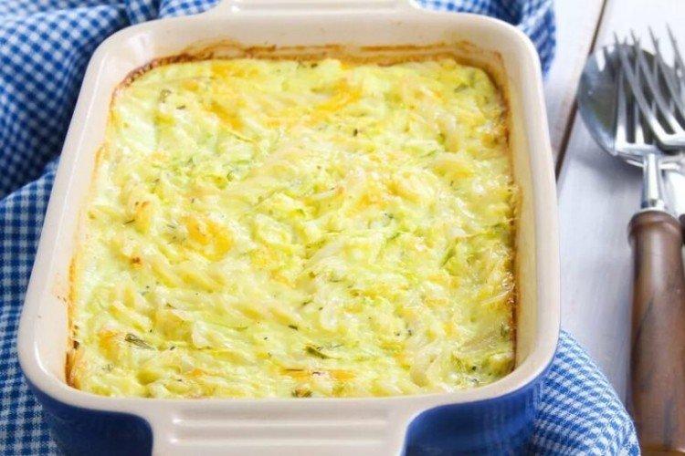 Картофельная запеканка с фаршем и капустой