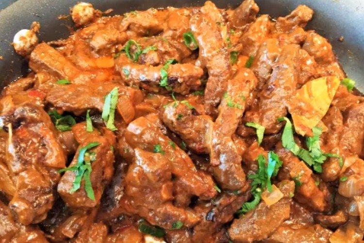 Печень индейки в горчичном соусе