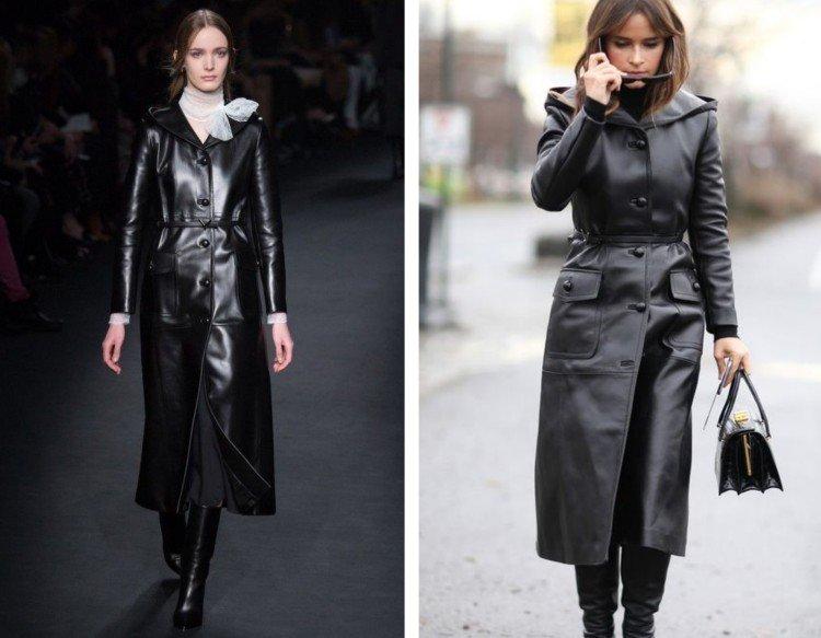 Кожаное пальто