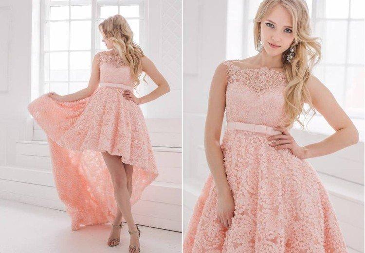 Персиковое платье