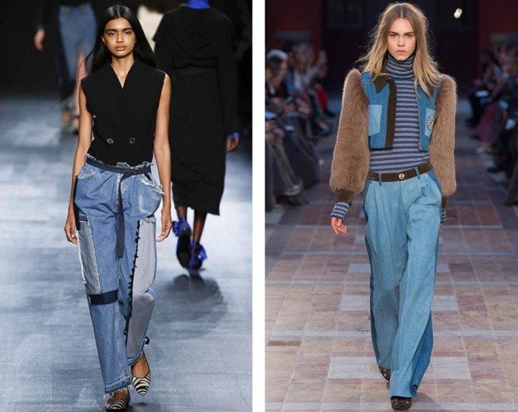 Двухцветные джинсы