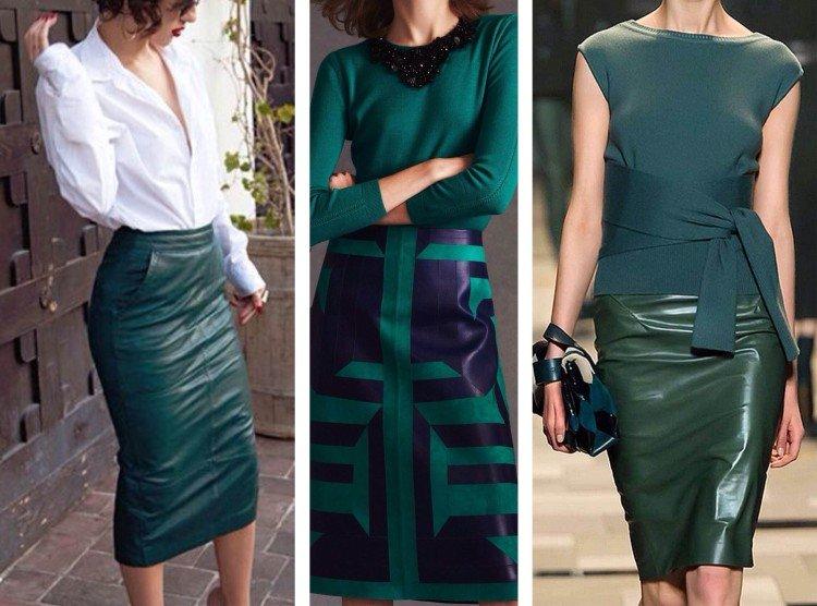 Цветная юбка и монохромные луки