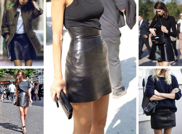 Модные кожаные юбки 2021 - фото и идеи