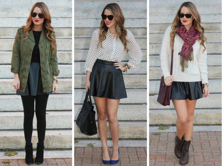 Кожаная юбка-солнце