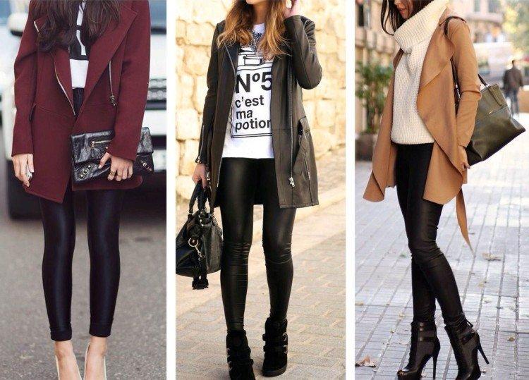 С чем носить кожаные брюки - фото и идеи