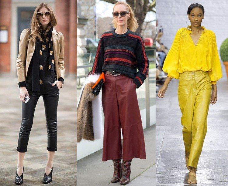 С чем носить кожаные брюки - фото и идеи