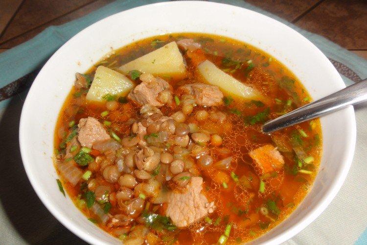 Суп из красной чечевицы с мясом