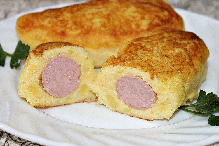Картофельные зразы с сосисками
