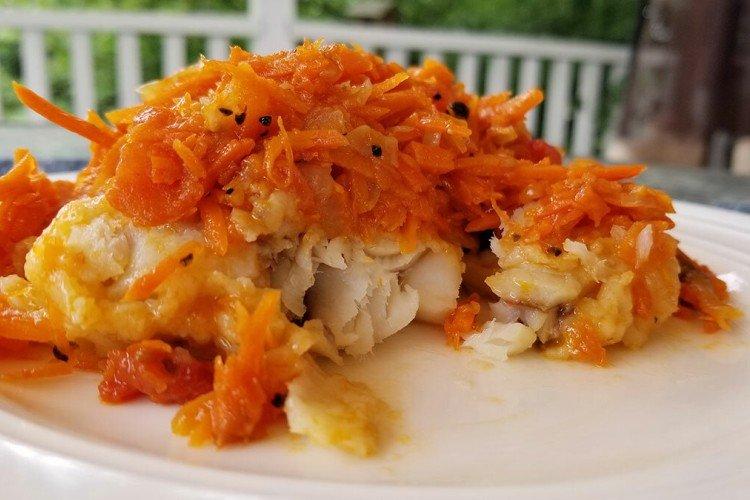 Рыба под маринадом с сельдереем