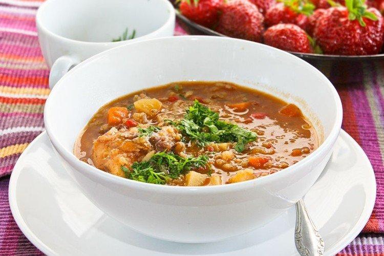 Суп с рисом и машем