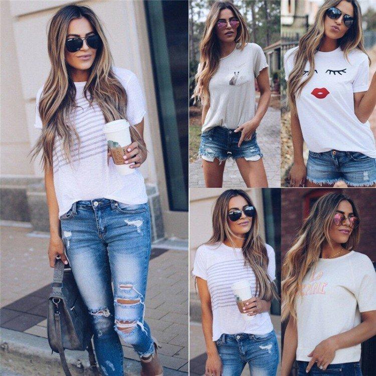 Модные женские футболки 2021 - фото