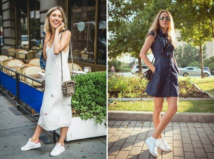 Платье с кроссовками или кедами - фото