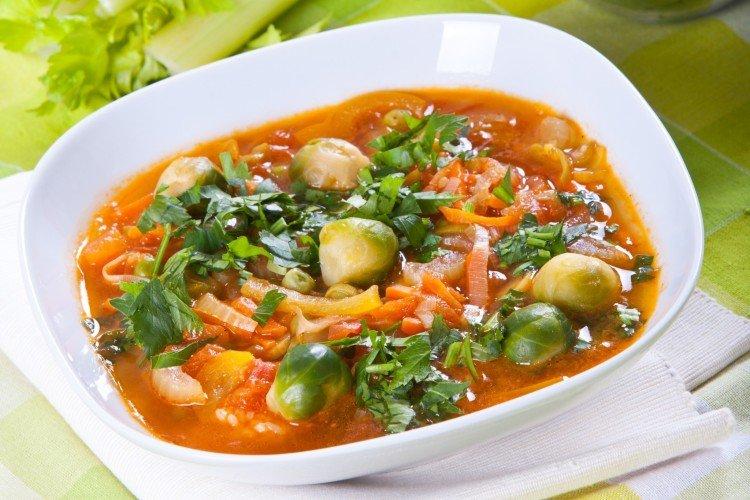 Суп с брюссельской капустой и перцем