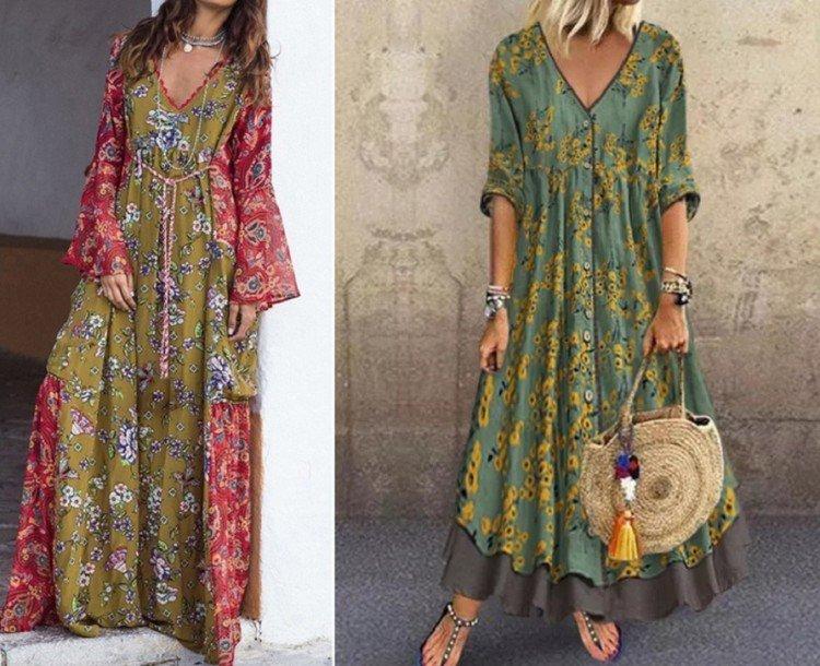 Модные платья в стиле бохо - фото и идеи