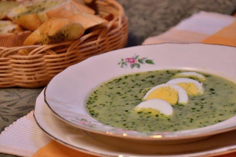 Молочный суп со шпинатом