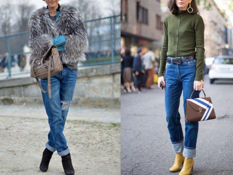 Джинсы с подворотами