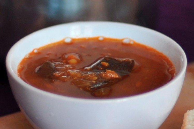 Картофельный суп с баклажанами