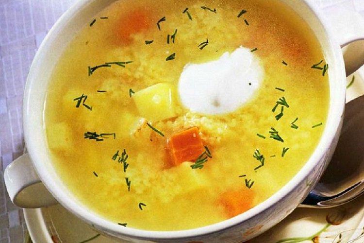 Пшенный суп с яйцом