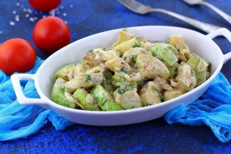 Овощи в сметане на гриле