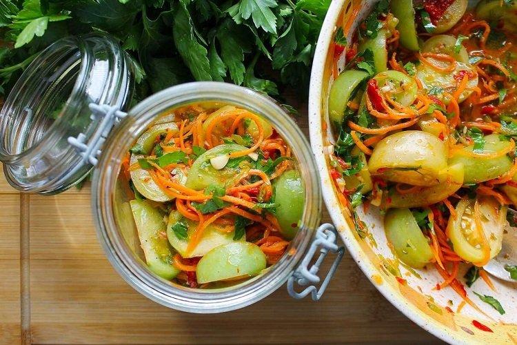 Зеленые помидоры по-корейски