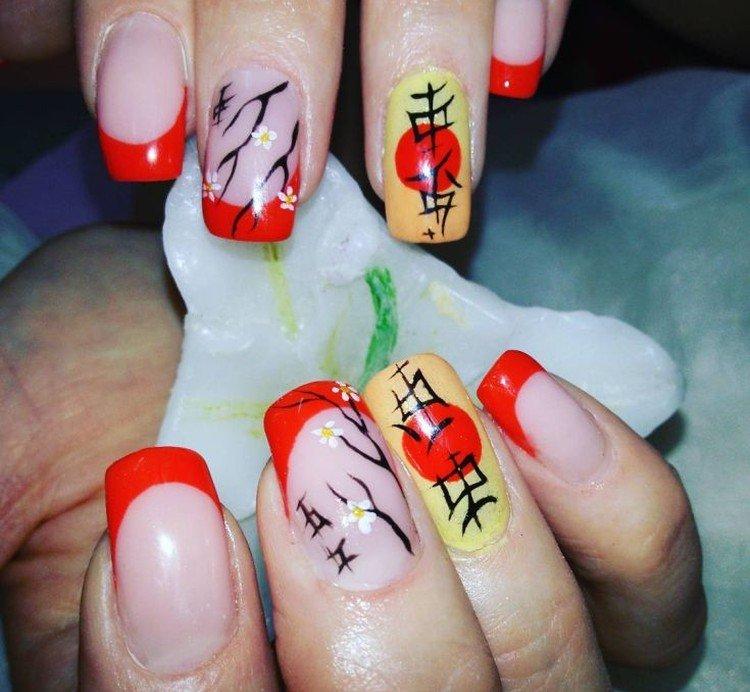 Летний маникюр в японском стиле