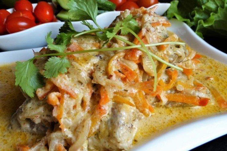 Форель с капустой в духовке