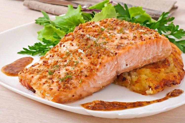 Форель в медово-горчичном маринаде