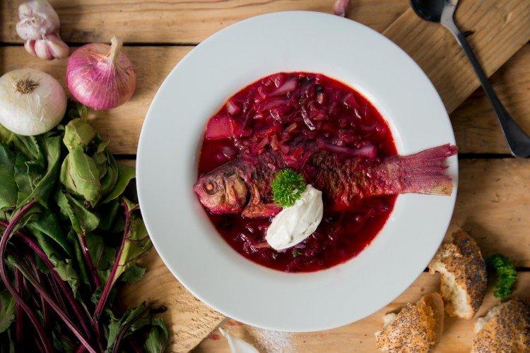 Свекольник с рыбой