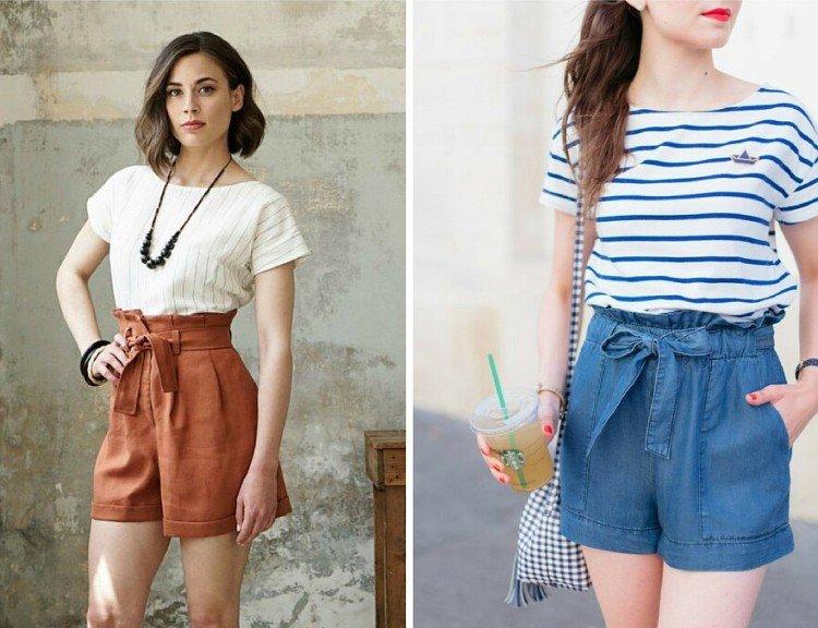 Шорты с высокой талией