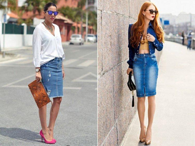 Джинсовая юбка-карандаш