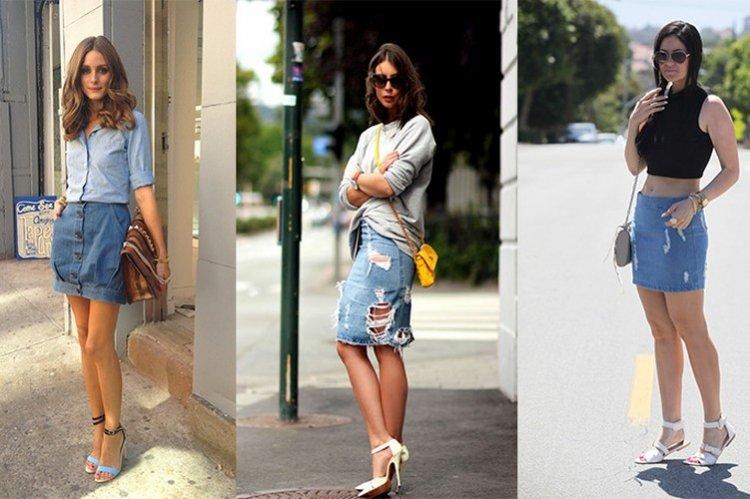Модные джинсовые юбки 2021 - фото